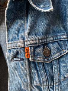 vintage orange tab Levi’s spijkerjack maat 4 jaar