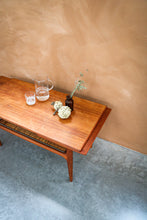 Load image into Gallery viewer, teak and rattan coffee table